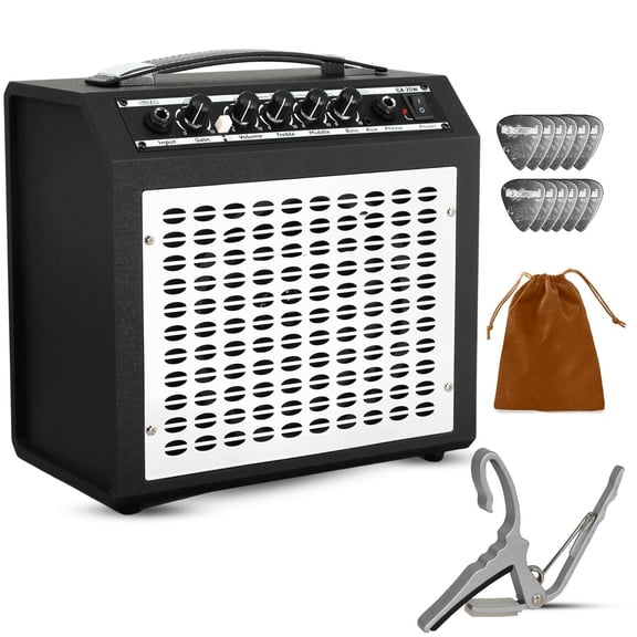 TENGDA 20W Portable Mini Electric Guitar Amplifier With Built In 6 5 Inch Speaker AUX Input Headphone Jack Tone Control For Guitar Bass Practice