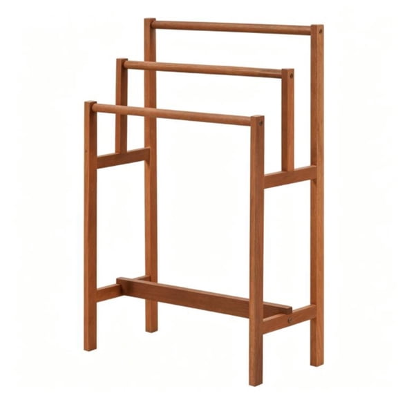 TENGDA 3-Tier Freestanding Hardwood Towel Ladder Farmhouse Vertical Towel Storage Rack Space Saving Step Towel Bar for Bathroom Living Room Laundry Room