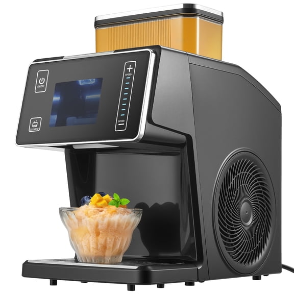TENGDA 44LBS/24H Snowflake Ice Machine Electric Snow Cone Maker with Stainless Steel Blade Black