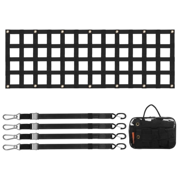 TENGDA 60x18 Inch Heavy Duty Tailgate Net 600 Lbs Cargo Net With Adjustable Straps For Pickup Truck Jeep SUV Trailer