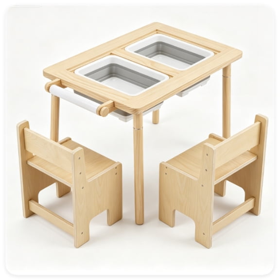 TENGDA All-in-One Creative Activity Center Multi-Mode Playing & Writing Station with Organizer Function