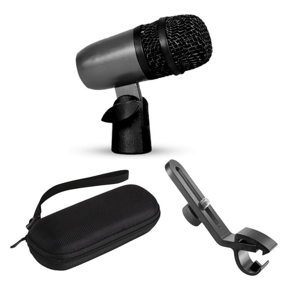 TENGDA Black Dynamic Snare Tom Drum Microphone Cardioid Instrument Mic With Adjustable Swivel Mount For Kick Percussion Recording