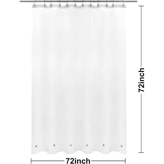 TENGDA Frosted Shower Curtain Liner 72x72 Inch Standard Waterproof Bath Tub Liner With 6 Magnets Metal Grommets Free Lightweight Design