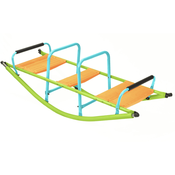 TENGDA Green Kids Seesaw Steel Frame HDPE Rocker Play Equipment Outdoor Teeter Totter for Ages 3+