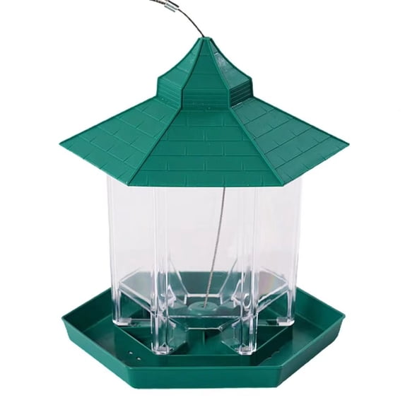 TENGDA Hanging Gazebo Bird Feeder Large Capacity Wild Bird Seed Station with 6 Feeding Ports Weatherproof Outdoor Feeder for Garden Patio Yard