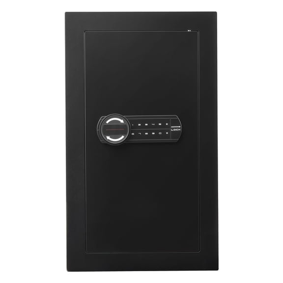 TENGDA Hidden Wall Mounted Safe Q235 Cold-Rolled Steel with Password Key Lock LED Light Adjustable Shelves Black In-Wall Safe