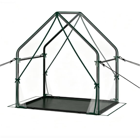 TENGDA Mini Outdoor Greenhouse Portable Grow Tent with Detachable Bottom Mat Wind Ropes & Ground Stakes for Garden Balcony Patio