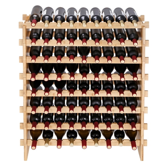 TENGDA Modular Stackable Bamboo Wine Storage Shelf Multi Tier Bottle Display Stand For Home Cellar