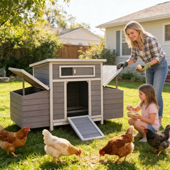 TENGDA Multi-Purpose Outdoor Pet Habitat with Weather Resistant Protective Panel