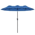 thumbnail image 1 of TENGDA Outsunny 9.5  Double-sided Patio Umbrella with 3 Air Vents Tilt and Crank Outdoor Umbrella Navy Blue On-Site, 1 of 10