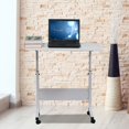 thumbnail image 1 of TENGDA Portable Mobile Side Table with Wheels Compact Laptop Desk with Privacy Panel Multipurpose Room Divider Shelf for Home Office Bedroom, 1 of 5