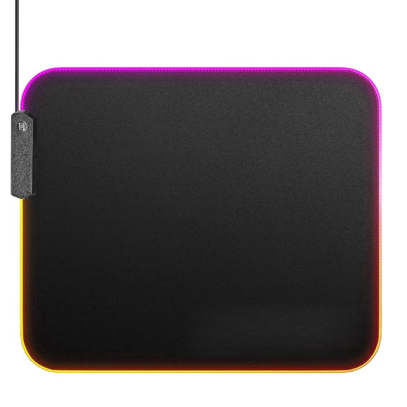 TENGDA RGB Gaming Mouse Pad With 12 Lighting Modes 2 Zone LED Desk Mat Water Resistant Non Slip Rubber Base Stitched Edges For PC Laptop Gaming Office