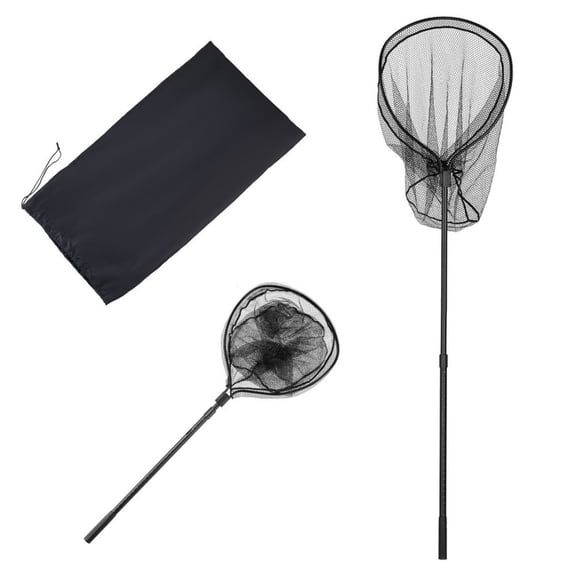 TENGDA Telescopic Landing Net 26 Inch Opening 6063 Aluminum Nylon Mesh With Scale Portable Fishing Net For Saltwater