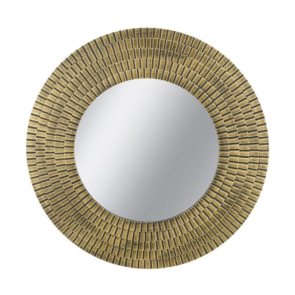 TENGDA Textured Ornamental Round Wall Mirror Light Enhancing Decorative Focal Wall Piece