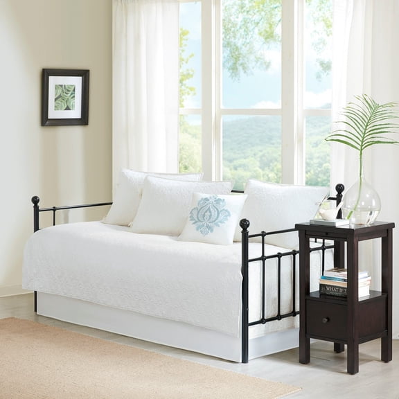 TENGDA White Twin Size Reversible 6 Piece All Match Daybed Cover Collection