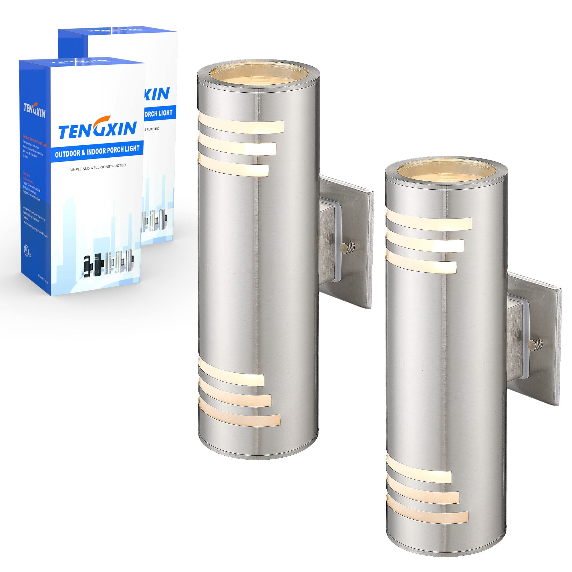 TENGXIN 2 Pack Outdoor Wall Light,Up Down Modern Outdoor Wall Sconce ...