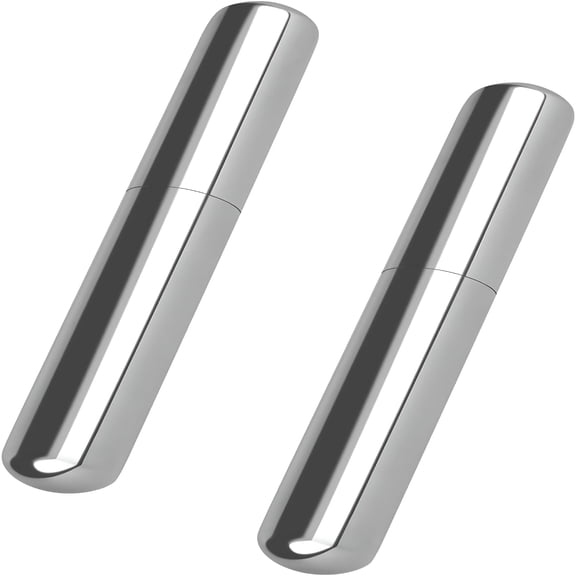 TENIRO 2 Pack Cigar Case Tube for Cigars Up to 52 Ring Gauge, Stainless Steel Opening Dia 0.8" Carrying Cigar Box, Portable Single Cigar Holder for Travel and Daily Use (Silver)