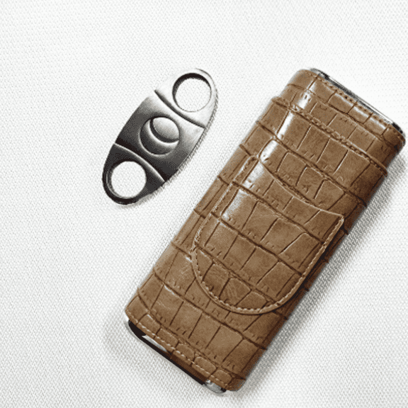 TENIRO Leather Cigar Travel Case, Moisture-Resistant Cigar Holder with Breathable Lining, Crack-Resistant Portable Cigar Tube for Men, Protective Cigar Storage for Travel, Golf, and Daily Use