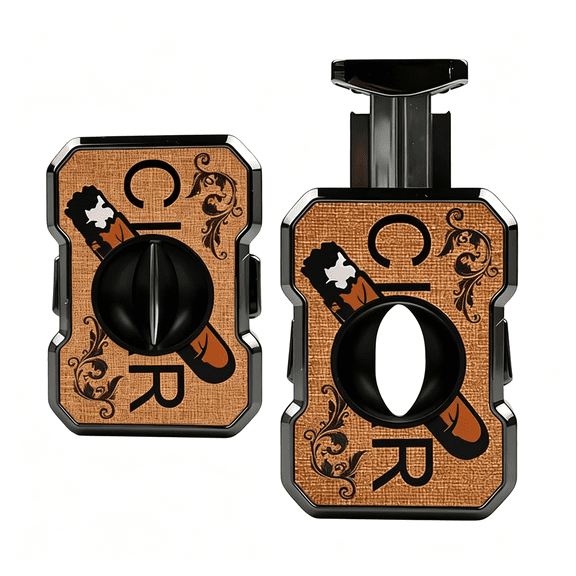 TENIRO V-Cut Cigar Cutter 23Mm Max Stainless Steel Sharp Blade Cigar Guillotine Scissors Cigar Diameter Guillotine for Men Gift,Sharp Blade Cigar V Cutter (Cigar Brown Color)