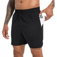 thumbnail image 1 of TENJOY 5 inch Mens Running Shorts Athletic Shorts for Men Quick Dry Men's Workout Shorts Breathable Gym Sports with Zippered Pocket, 1 of 7