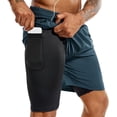 thumbnail image 1 of TENJOY Men's 2 in 1 Running Shorts 5 in Quick Dry Athletic Workout Shorts for Men with Phone Pockets, 1 of 6