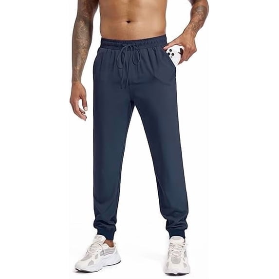 TENJOY Men's Quick-Dry Sports Athletic Sweatpants Running Pants 3-Pocket Running Trousers for Gym, Fitness, Jogging, Track Training, and Hiking