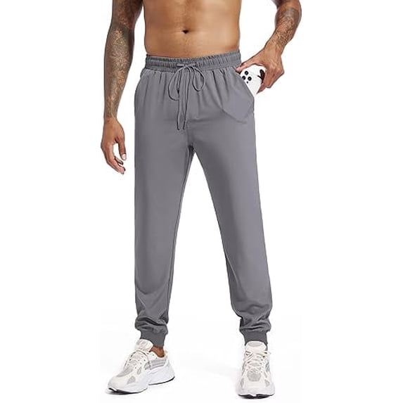 TENJOY Men's Quick-Dry Sports Athletic Sweatpants Running Pants 3-Pocket Running Trousers for Gym, Fitness, Jogging, Track Training, and Hiking