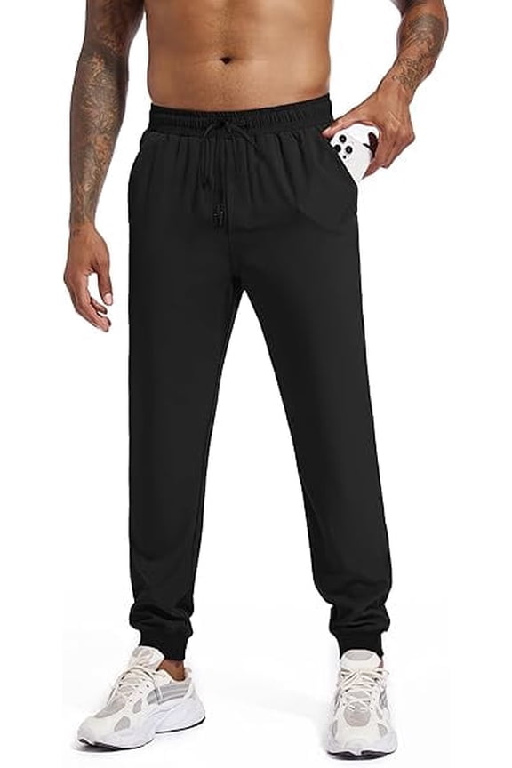 Men's Quick-Dry Sports Athletic Sweatpants Running Pants 3-Pocket Running Trousers for Gym, Fitness, Jogging, Track Training, and Hiking