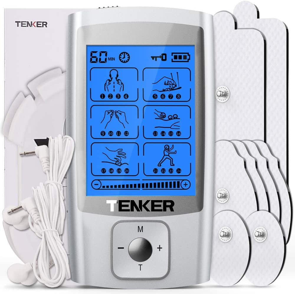AUVON 3-in-1 TENS Unit Muscle Stimulator, Dual Channel Electronic Pulse  Massager, TENS EMS Machine, 24 Modes Muscle Massager for Pain Relief  Therapy