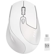 TENMOS Bluetooth Mouse, Rechargeable Wireless Mouse BT5.1+ 2.4GHz Silent with Type C Adapter & Battery Indicator, Ergonomic for Laptop