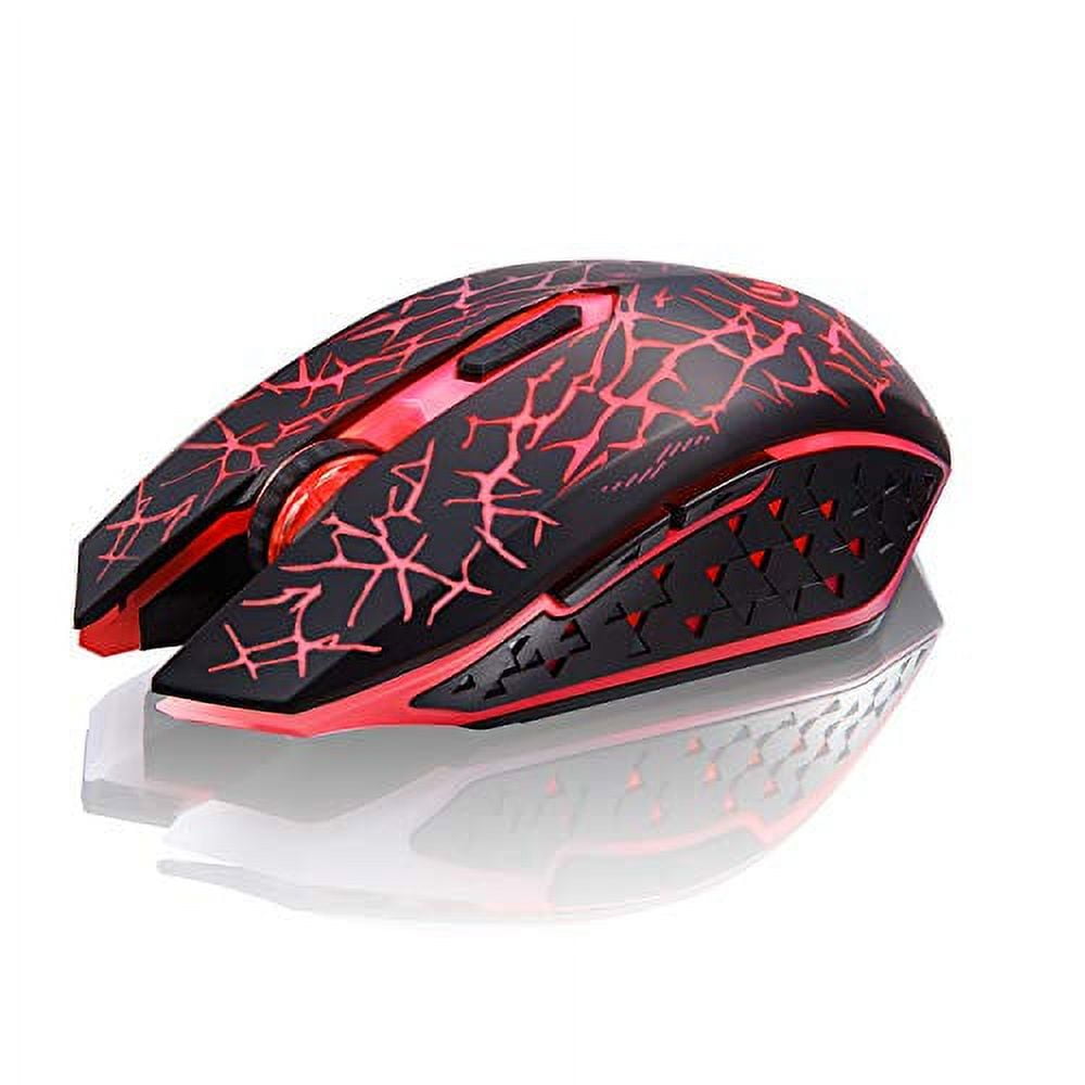 TENMOS K6 Wireless Gaming Mouse, Rechargeable Silent LED Optical