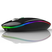 TENMOS Wireless Bluetooth Mouse Rechargeable Silent Mouse (Bluetooth 5.1 + 2.4G) LED with Nano Receiver