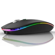 TENMOS Wireless Bluetooth Mouse Rechargeable Silent Mouse Dual Mode (Bluetooth 5.1 + 2.4G) with Nano Receiver