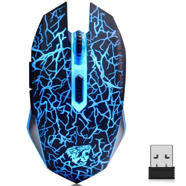 TENMOS Wireless Gaming Mouse Rechargeable Silent Colorful LED Optical Computer Mice with USB Receiver