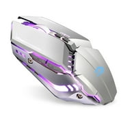 TENMOS Wireless Gaming Mouse Rechargeable Silent LED Computer Optical Mice with USB Receiver