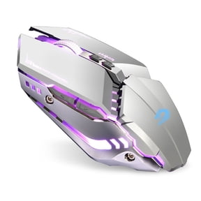 TENMOS Wireless Gaming Mouse Rechargeable Silent LED Computer Optical Mice with USB Receiver