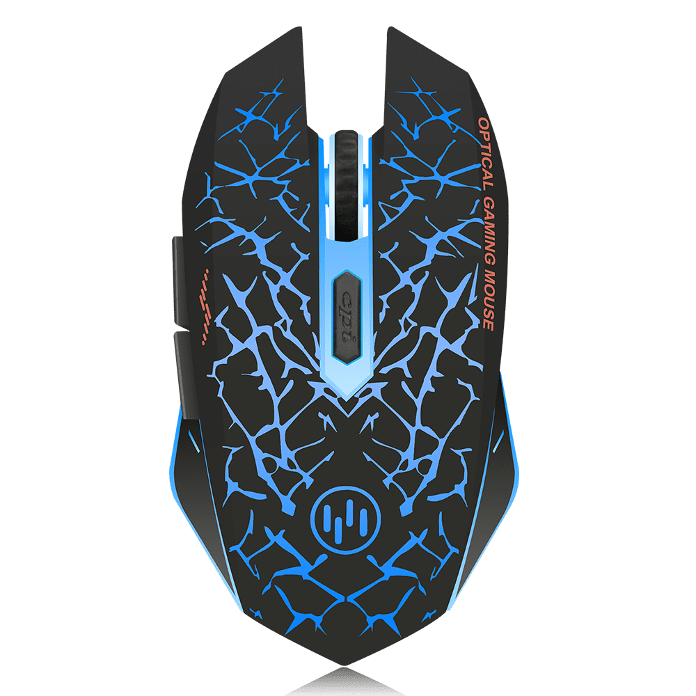 TENMOS Wireless Gaming Mouse Rechargeable Silent LED Optical Computer Mice with USB Receiver