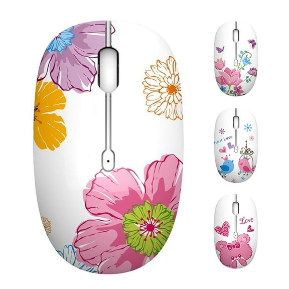 TENMOS Wireless Mouse Cute Silent Computer Mice with USB Receiver