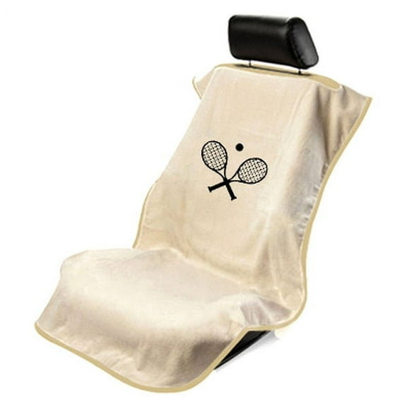 TENNIS RACQUET TAN Seat Armour Protect, 100% Cotton Terry Velour, Single Seat