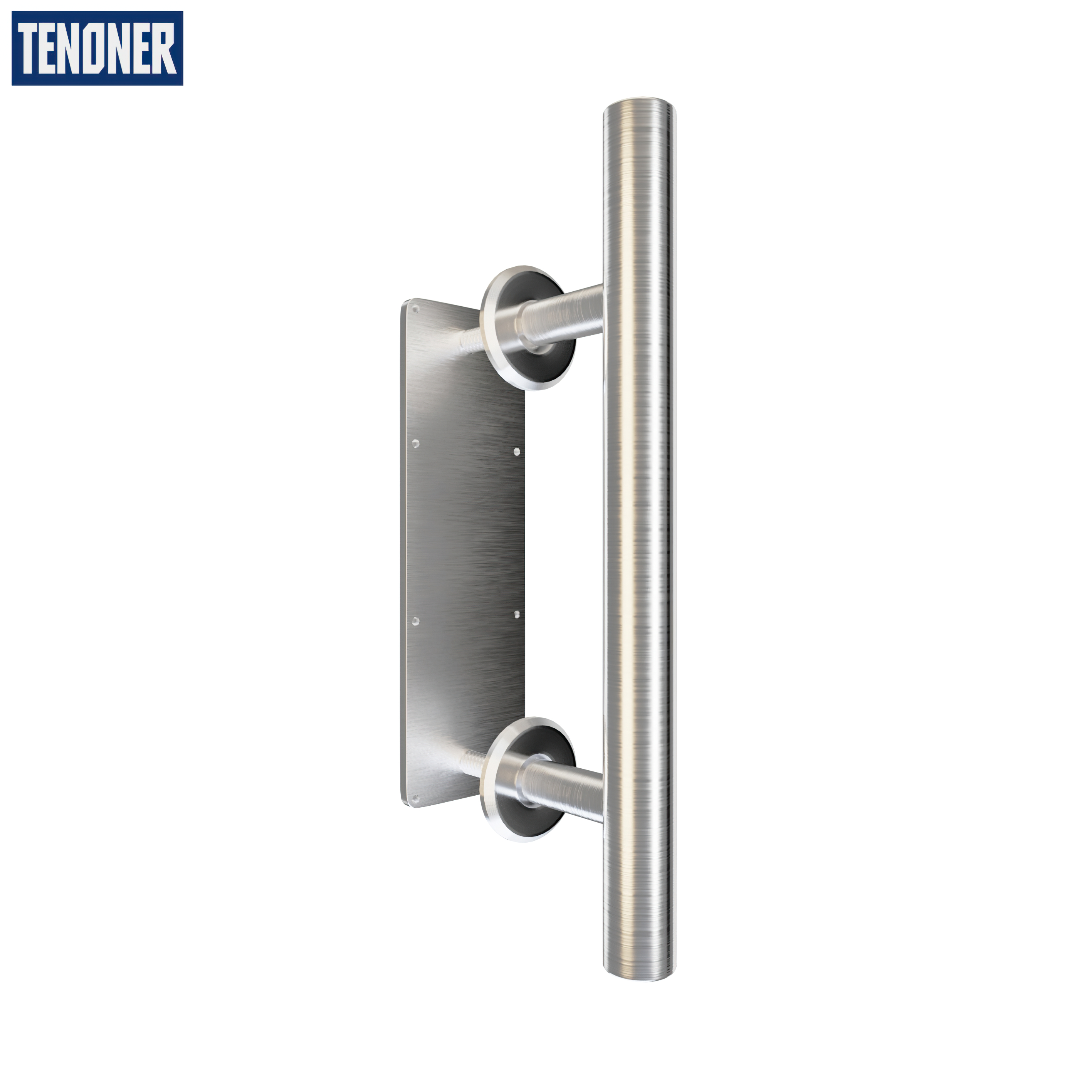 TENONER Sliding Barn Door Handle Hardware 12-inch Set, Round Stainless
