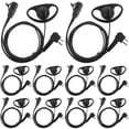 thumbnail image 1 of TENQ D Shape Earpiece Headset PTT for Two Way Radio Walkie Talkie 2 Pin Motorola _10 packs_, 1 of 1