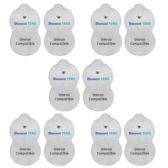 TENS Electrodes Compatible with Omron - 10 (5 Pair) Premium Omron Compatible Replacement Pads for TENS Units - Discount TENS Brand