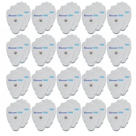 TENS Electrodes - Large Replacement Electrode Pads for TENS Units - 20 Pairs of Snap TENS Unit Electrodes (40 TENS Unit Pads) - Discount TENS Brand