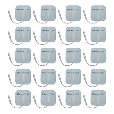 TENS Electrodes - Value Wired 2x2 Replacement Pads for TENS Units - 20 TENS Unit Electrodes - 2"x2" Wired TENS Unit Pads- Discount TENS Brand