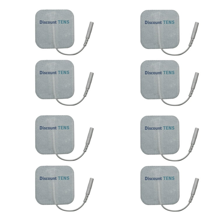 TENS Electrodes - Wired 2x2 Replacement Pads for TENS Units - 8 TENS Unit  Electrodes - 2x2 Wired TENS Unit Pads- Discount TENS Brand