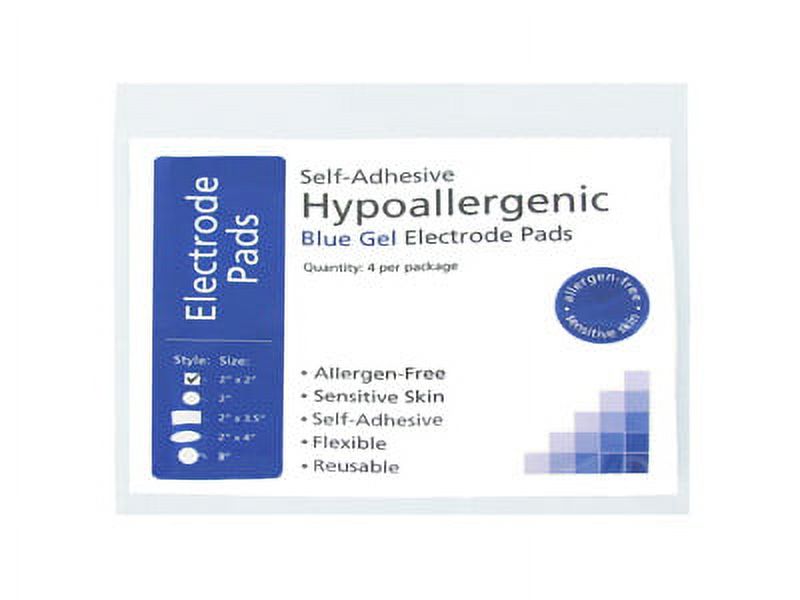 TENS Hypoallergenic Electrodes 2 x 2 in Square, White Mesh Backed