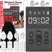 TENS Unit Muscle Stimulator Device with 12 Modes and Dual Channels for Shoulder, Neck & Back Use