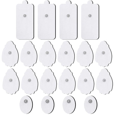 20 TENS Unit Replacement Pads, Adhesive Electrode Pads, 2mm Pin,Electrode Patches for Electrotherapy, Reusable Self-Adhesive Electrodes Pads, White