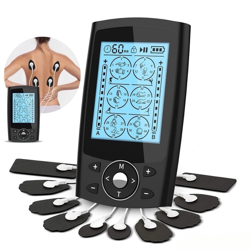 Walmart discount codes: TENS Unit Muscle Stimulator - Rechargeable & Portable Dual Channel EMS Back Massager with 36 Modes & 10 Replacement Pads
