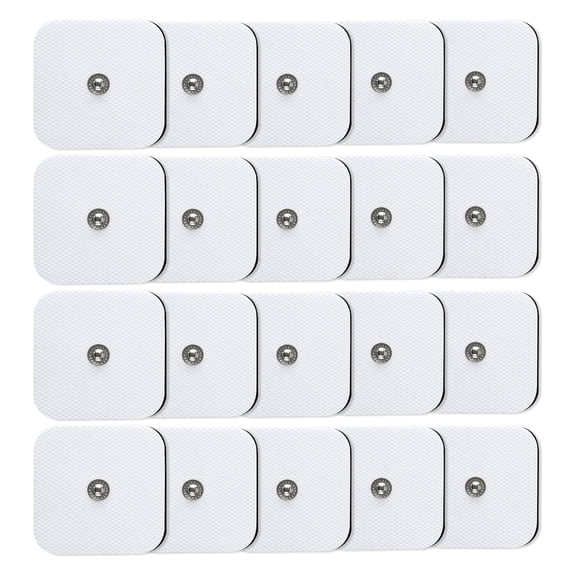TENS Unit Pads, Electrode Patches with Upgraded Self-Stick, Reusable Electro Pad, Skin-Friendly Design for Electrotherapy, 2"X2" 20pcs